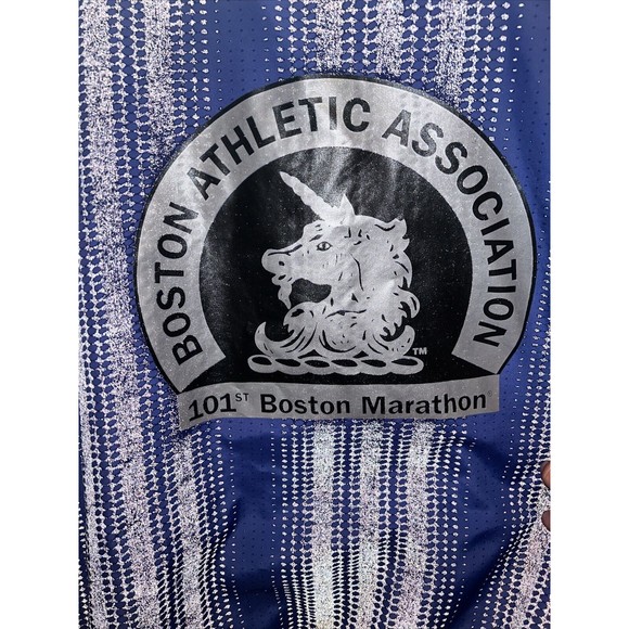 Adidas Boston Marathon 1997 BAA 1997 101st Marathon Size Large Blue - Picture 9 of 15